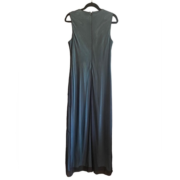 Rimini Woman's Black/Blue Floral Sequin Sleeveless Gown Dress, Size 10 - Picture 3 of 10